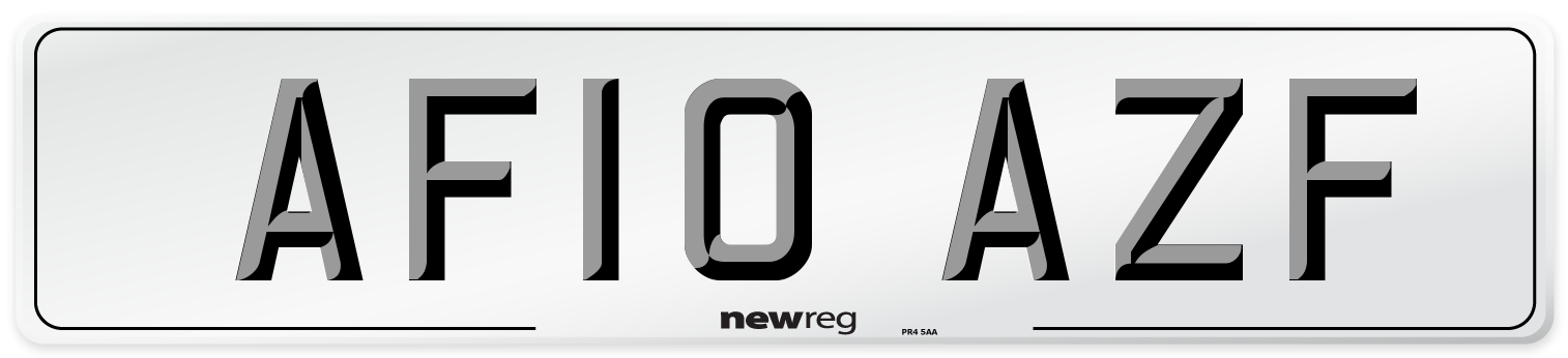 AF10 AZF Number Plate from New Reg